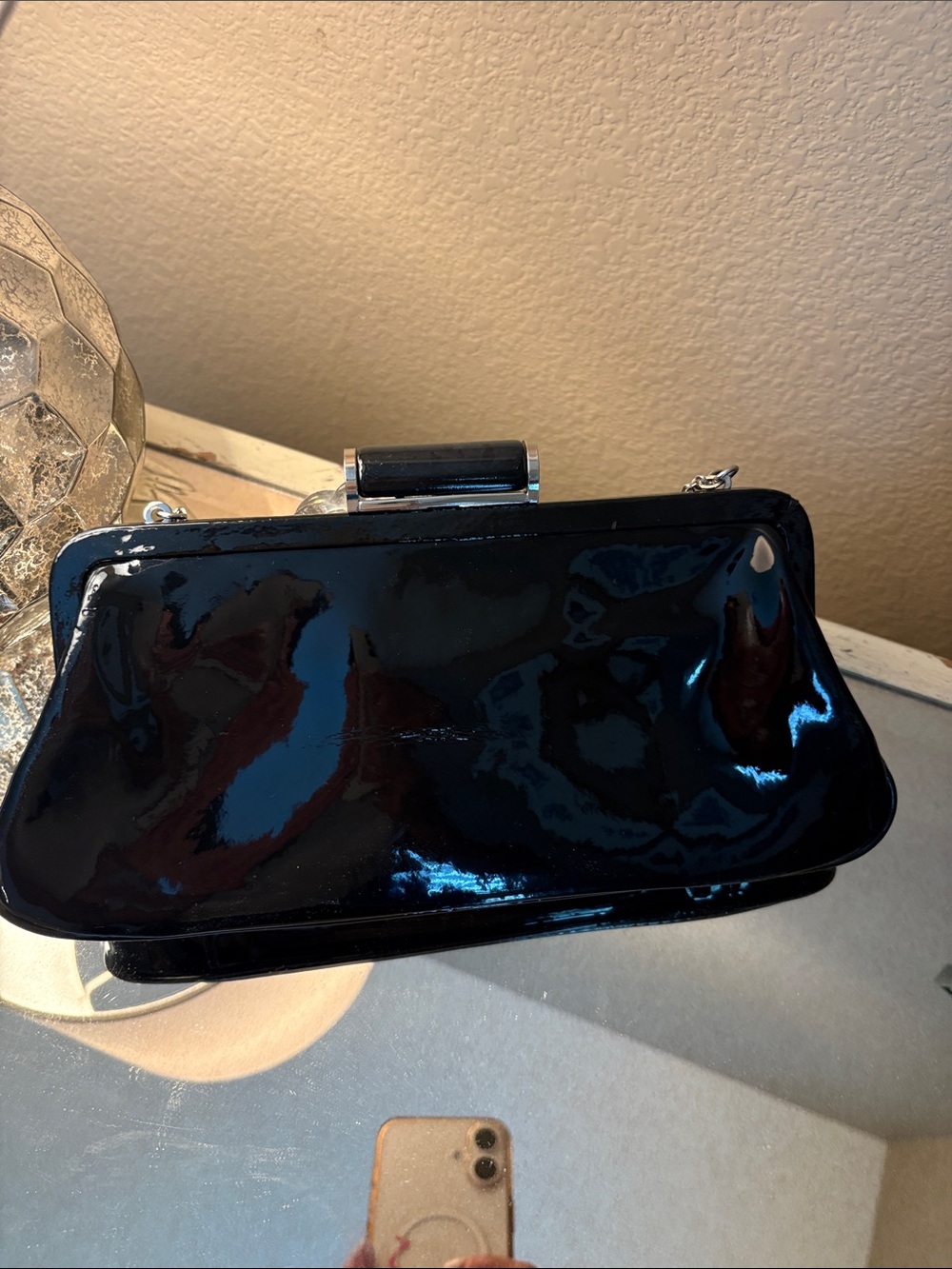 Patent Leather Black Evening Clutch